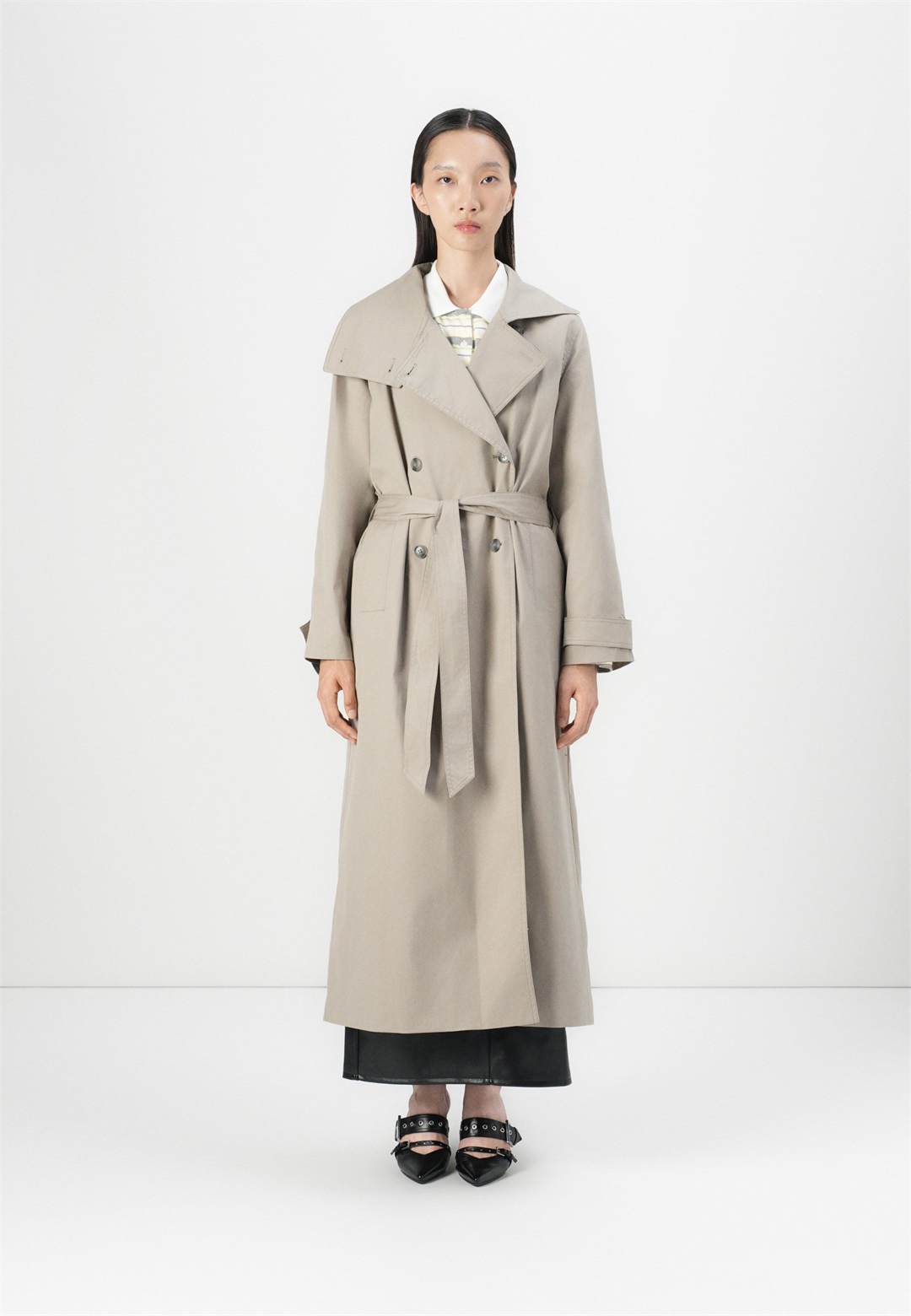 Samsøe Samsøe SAHAYES COAT - Trenchcoat - aluminium/stein