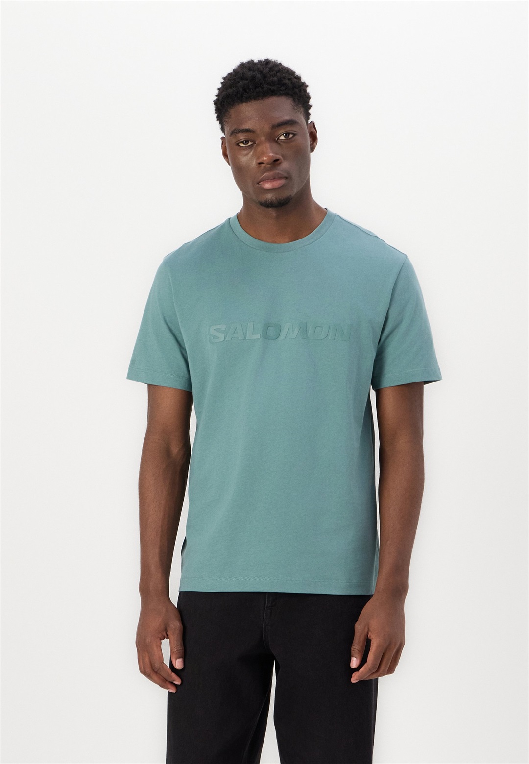 Salomon BIG LOGO TEE UNISEX - T-Shirt print - north atlantic/blau