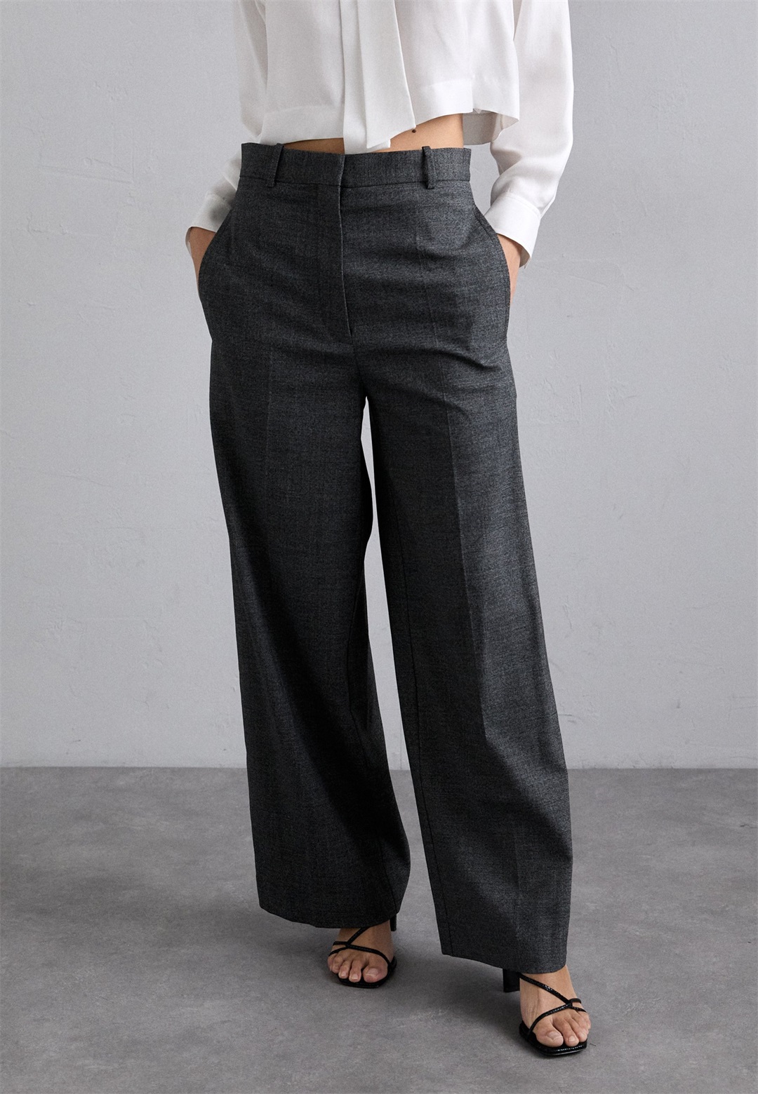 sandro PANTALON - Stoffhose - gris clair/grau