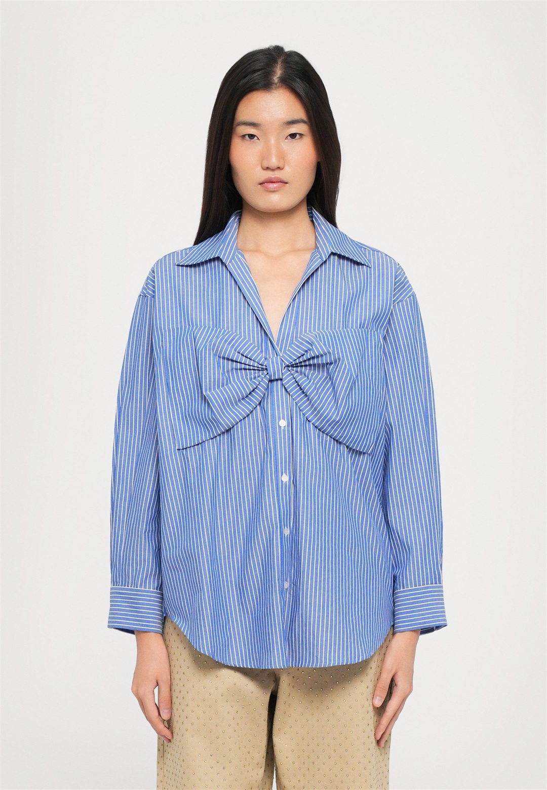 sandro CHEMISE - Hemdbluse - bleu/blanc/blau