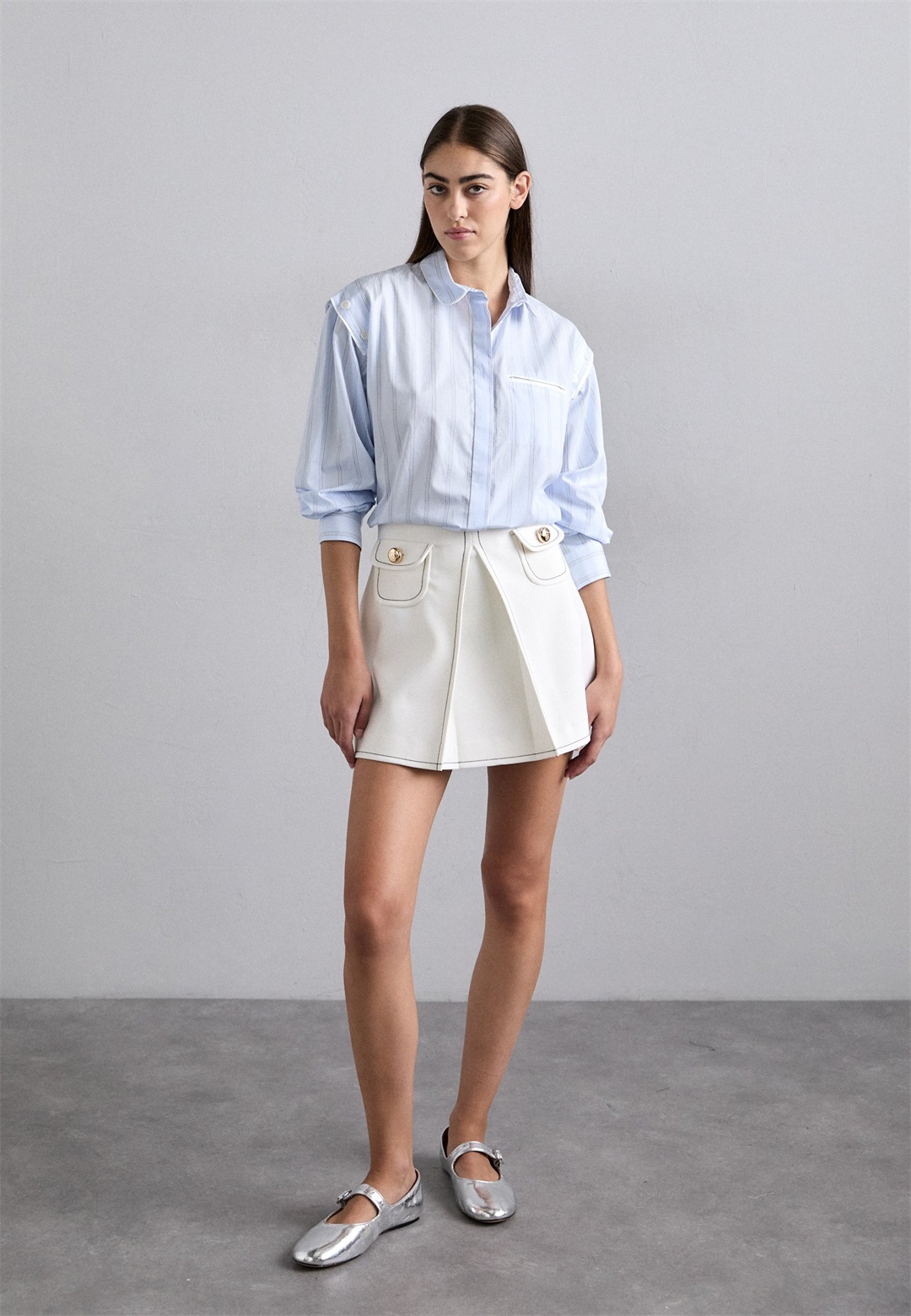 sandro CHEMISE - Hemdbluse - blue ciel/hellblau