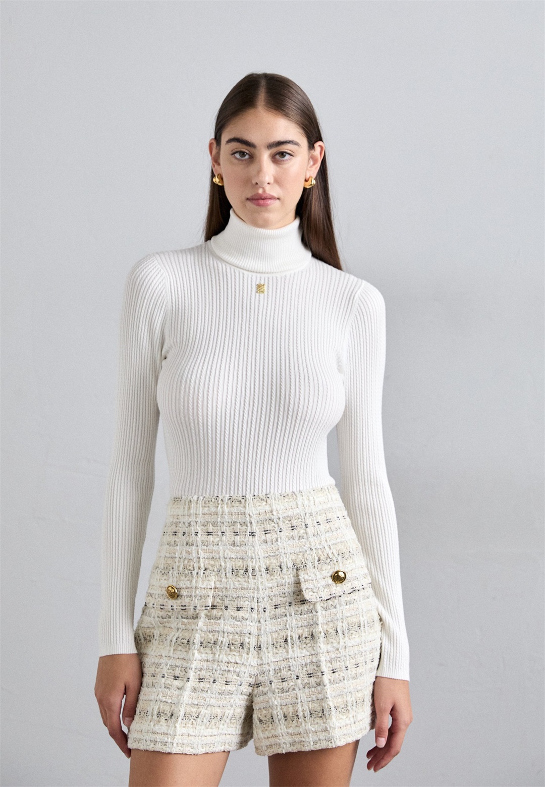 sandro ELINE NOUVELLE - Strickpullover - neige/offwhite