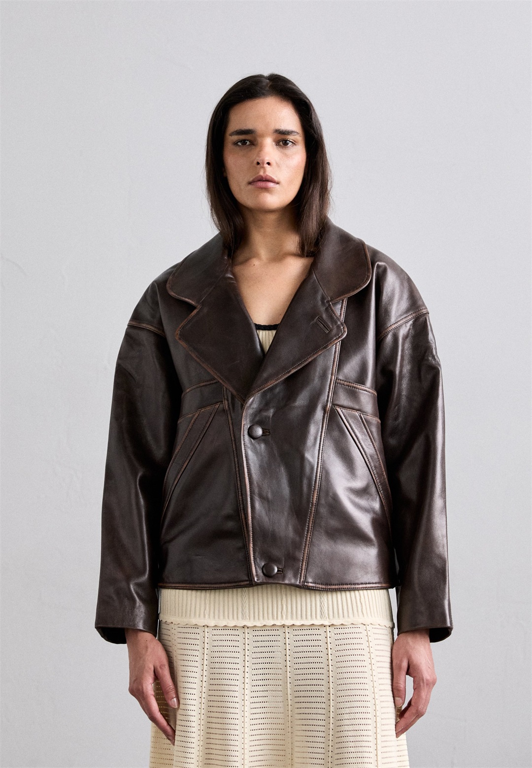 sandro CLEM - Lederjacke - marron/braun