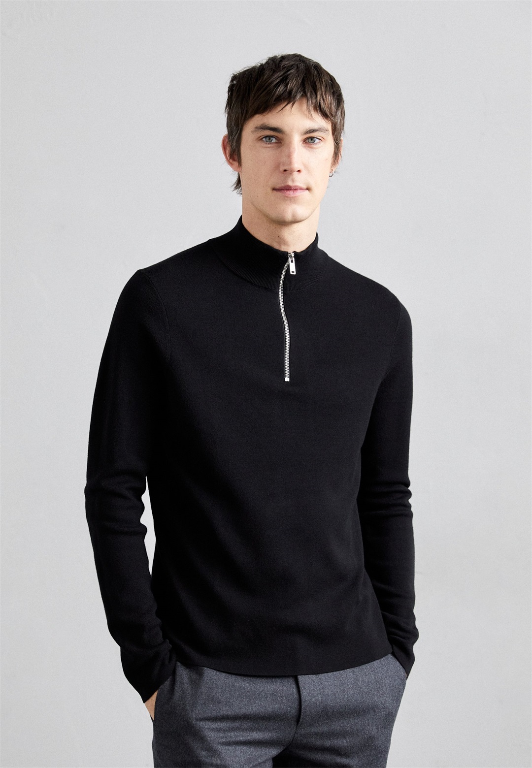 sandro Strickpullover - noir carbone/schwarz
