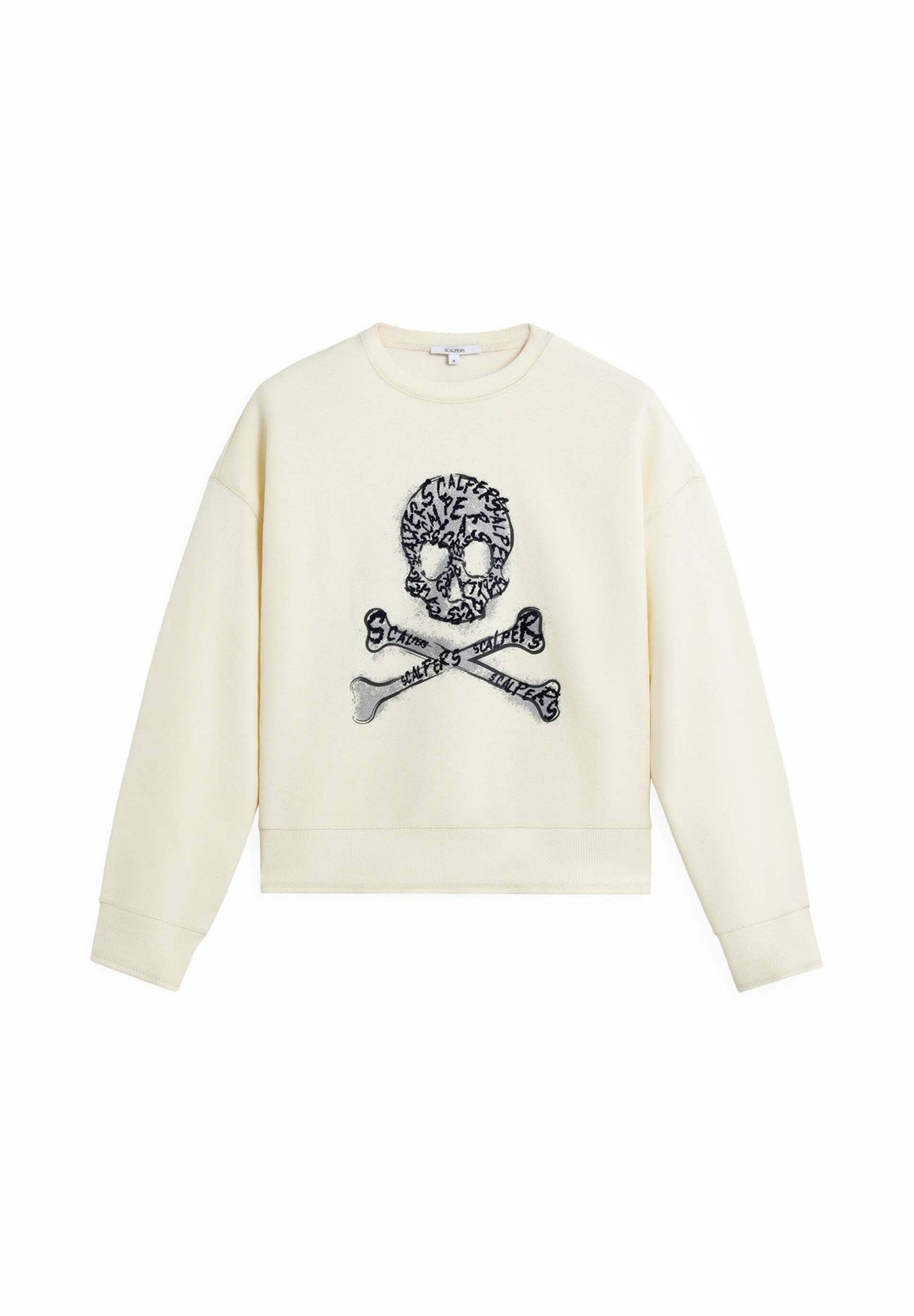 Scalpers SKULLFLOCK - Sweatshirt - navy ecru/camel