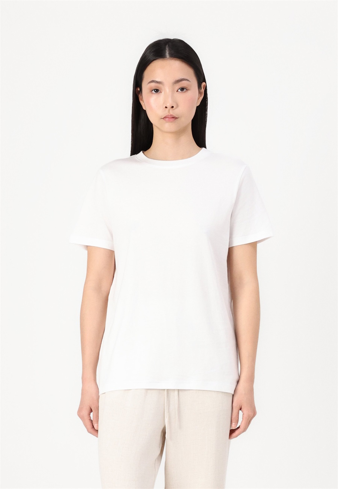 Selected Femme SLFMYESSENTIAL O NECK - T-Shirt basic - bright white/weiß