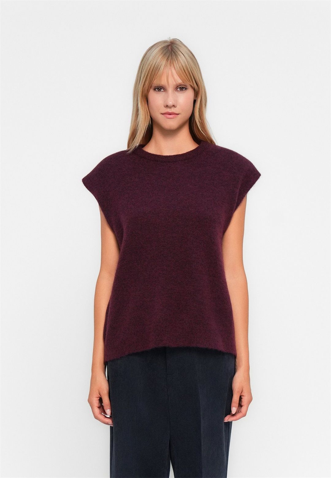 Selected Femme SLFLULU KNIT VEST - Weste - light brown/hellbraun