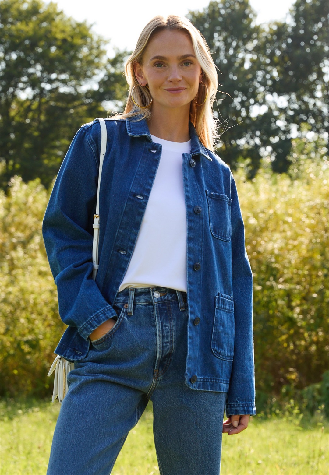 Seasalt Cornwall READING ROCKS - Jeansjacke - blue mid wash high twist/blau