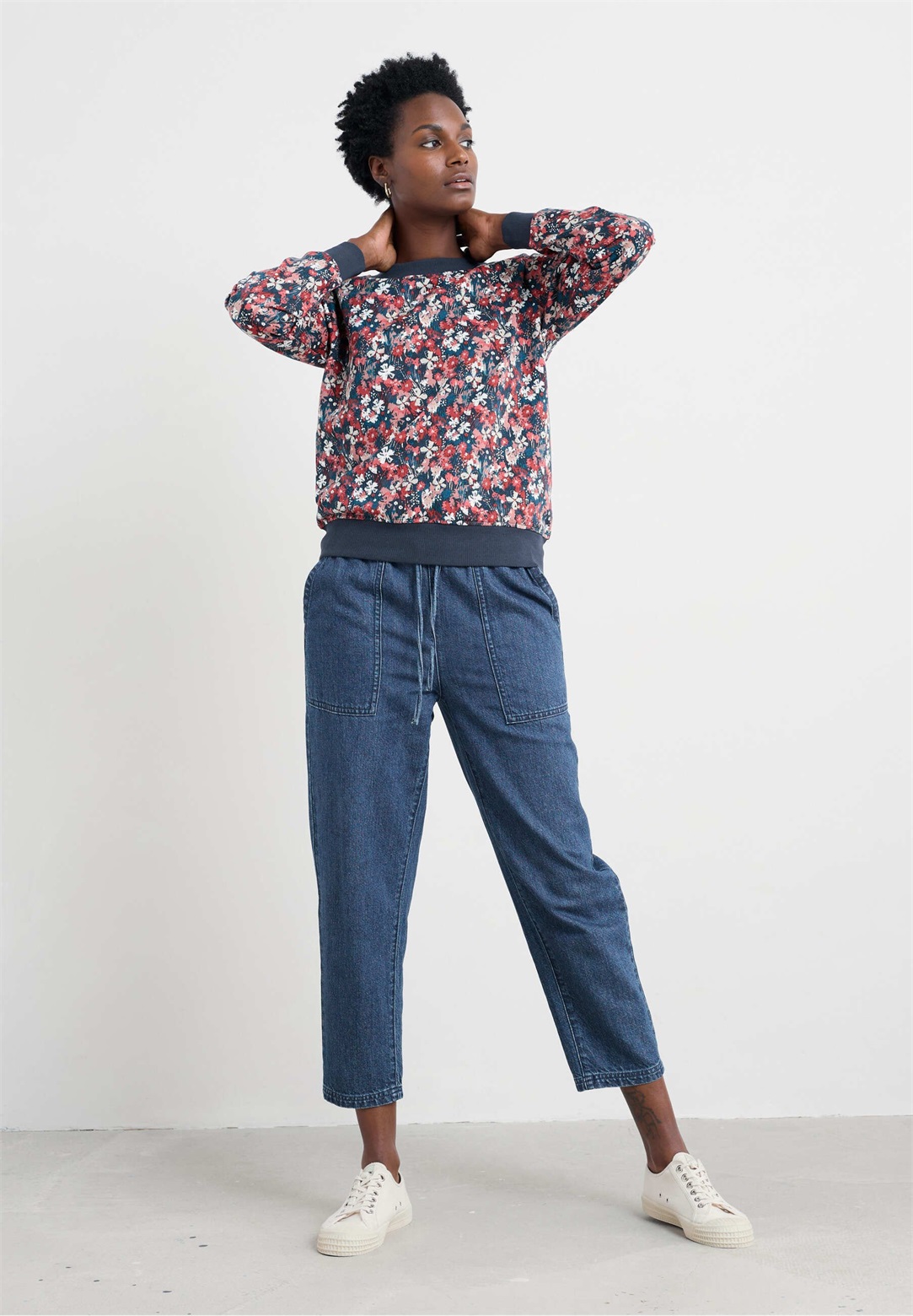 Seasalt Cornwall BRIGHT WAVE - Sweatshirt - pink moorland floral squash/pink