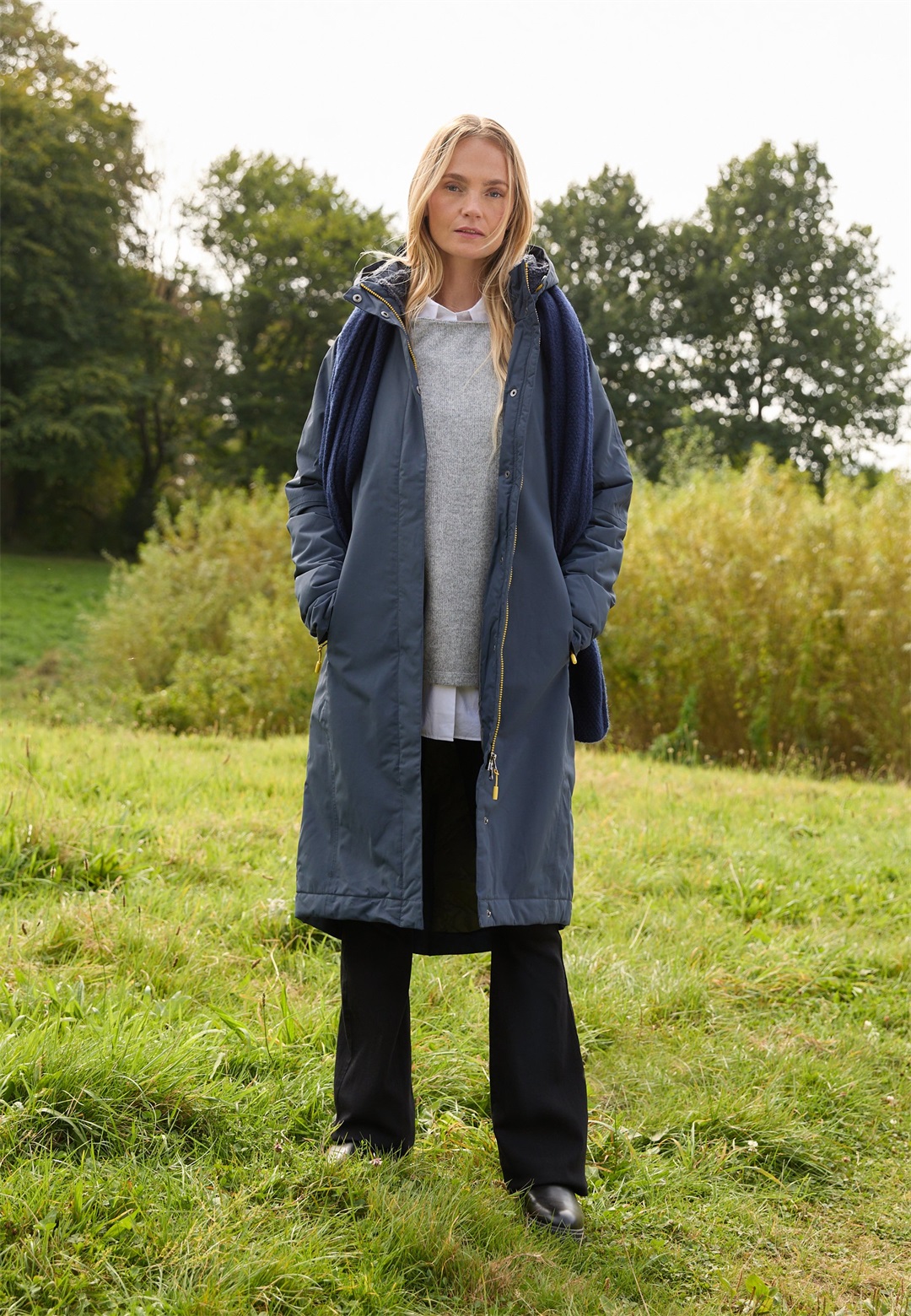 Seasalt Cornwall JANELLE - Regenjacke / wasserabweisende Jacke - navy squid ink/dark-blue denim