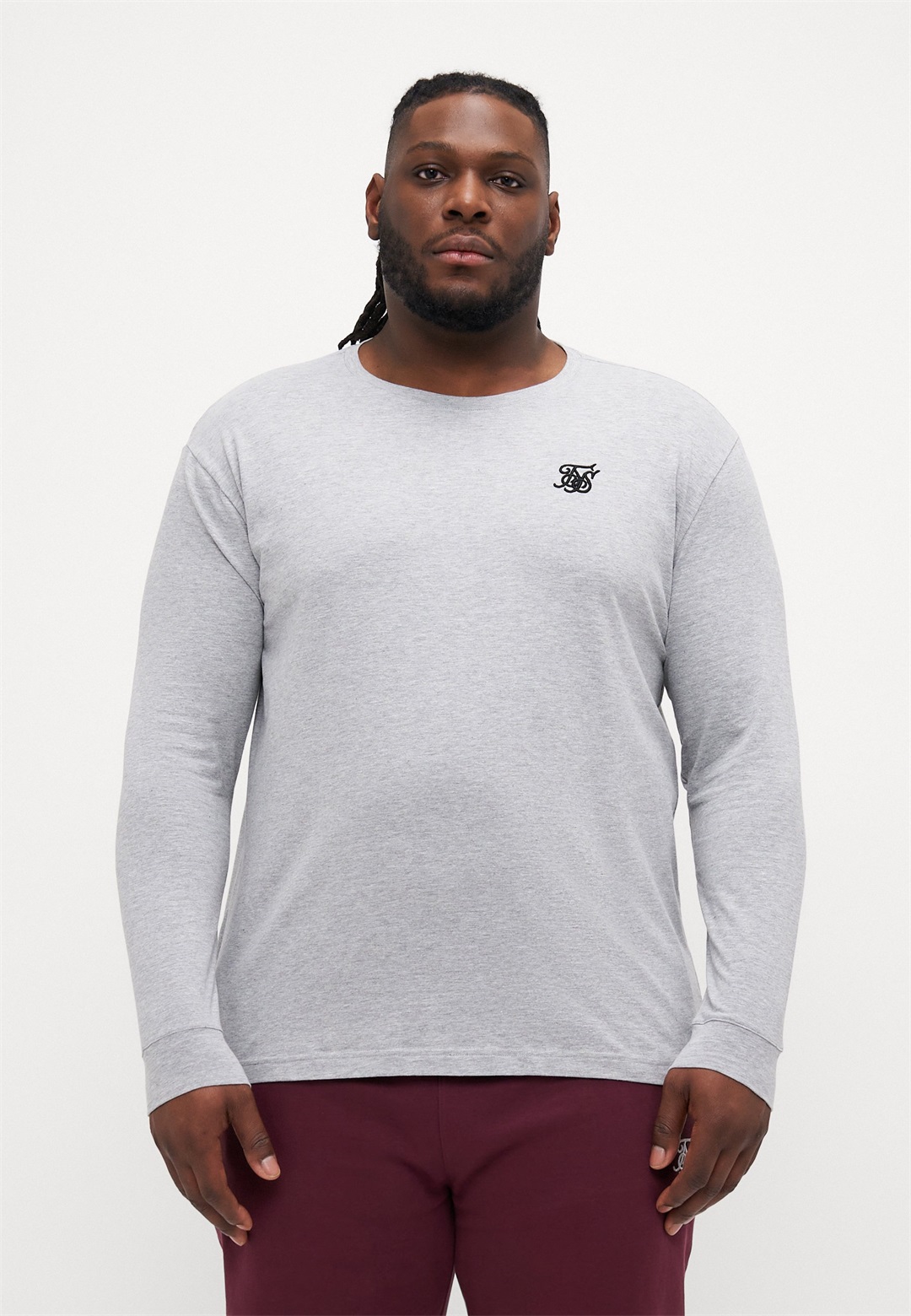 SIKSILK EXTENDED GYM TEE - Langarmshirt - grey marl/grau