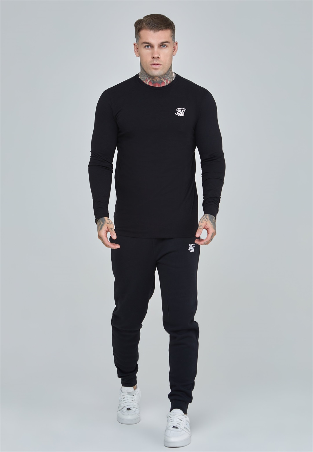 SIKSILK ESSENTIALS - Langarmshirt - black/schwarz