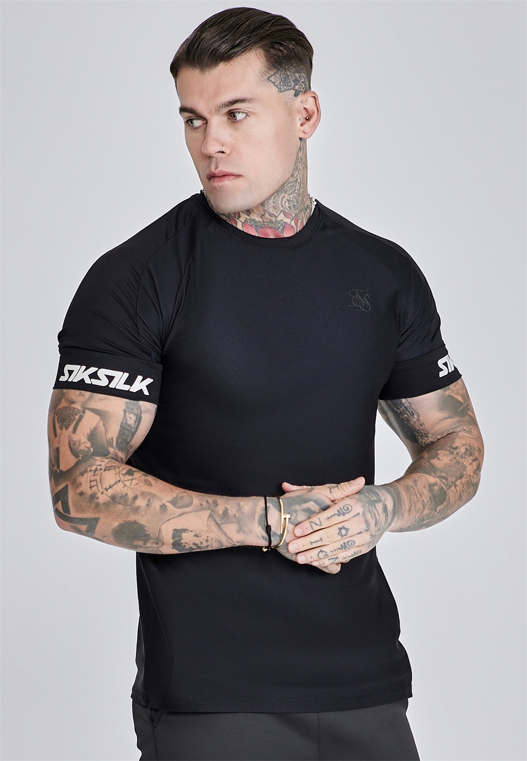 SIKSILK TECH - T-Shirt print - black/schwarz