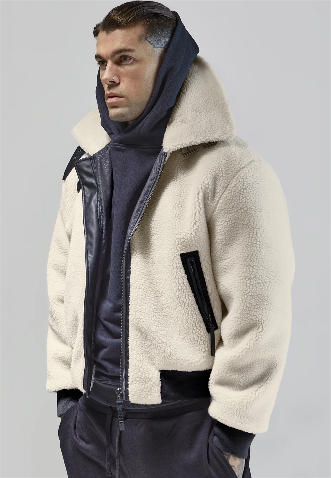SIKSILK Winterjacke - ecru/offwhite