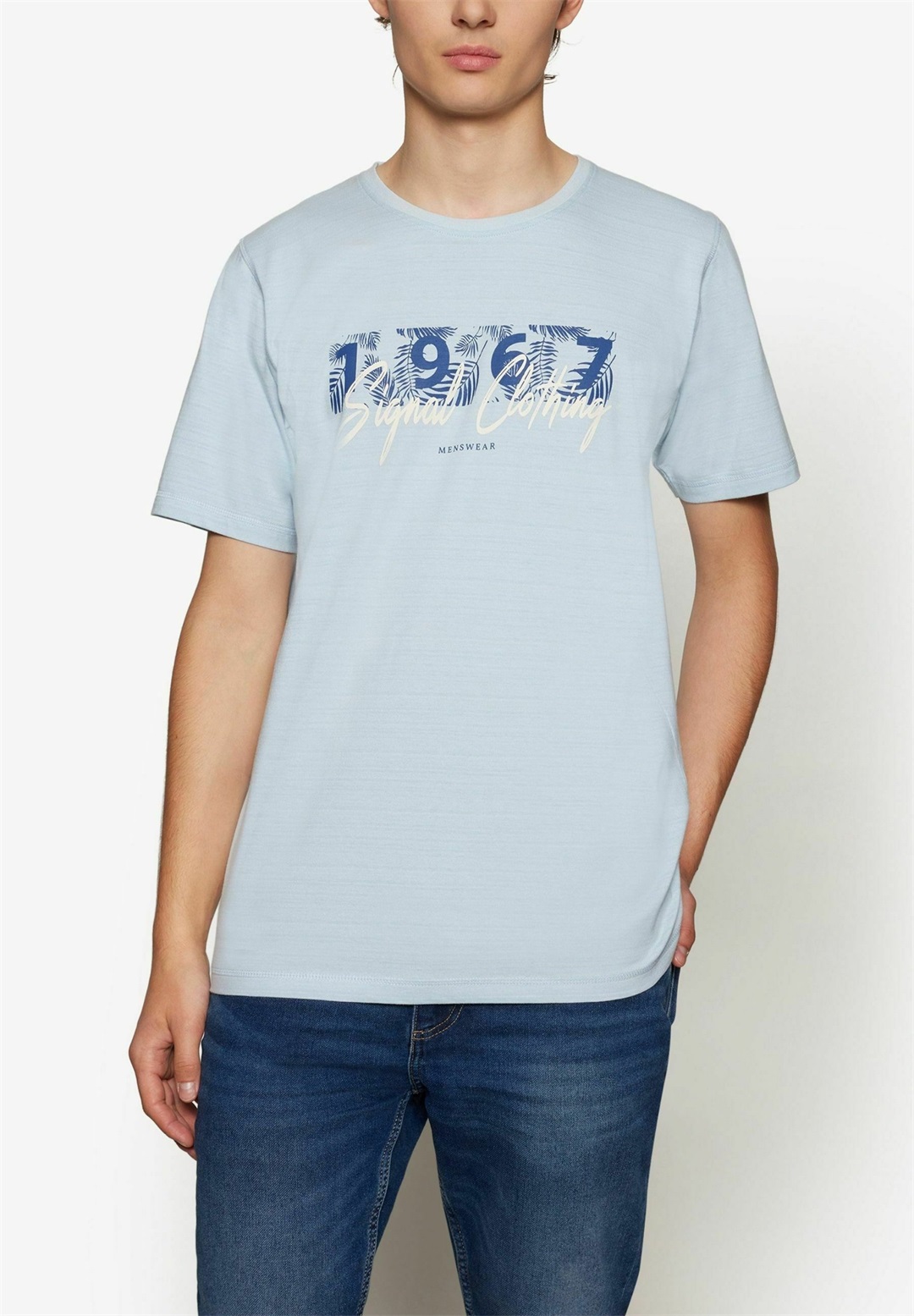 Signal T-Shirt print - ice water blue/hellblau