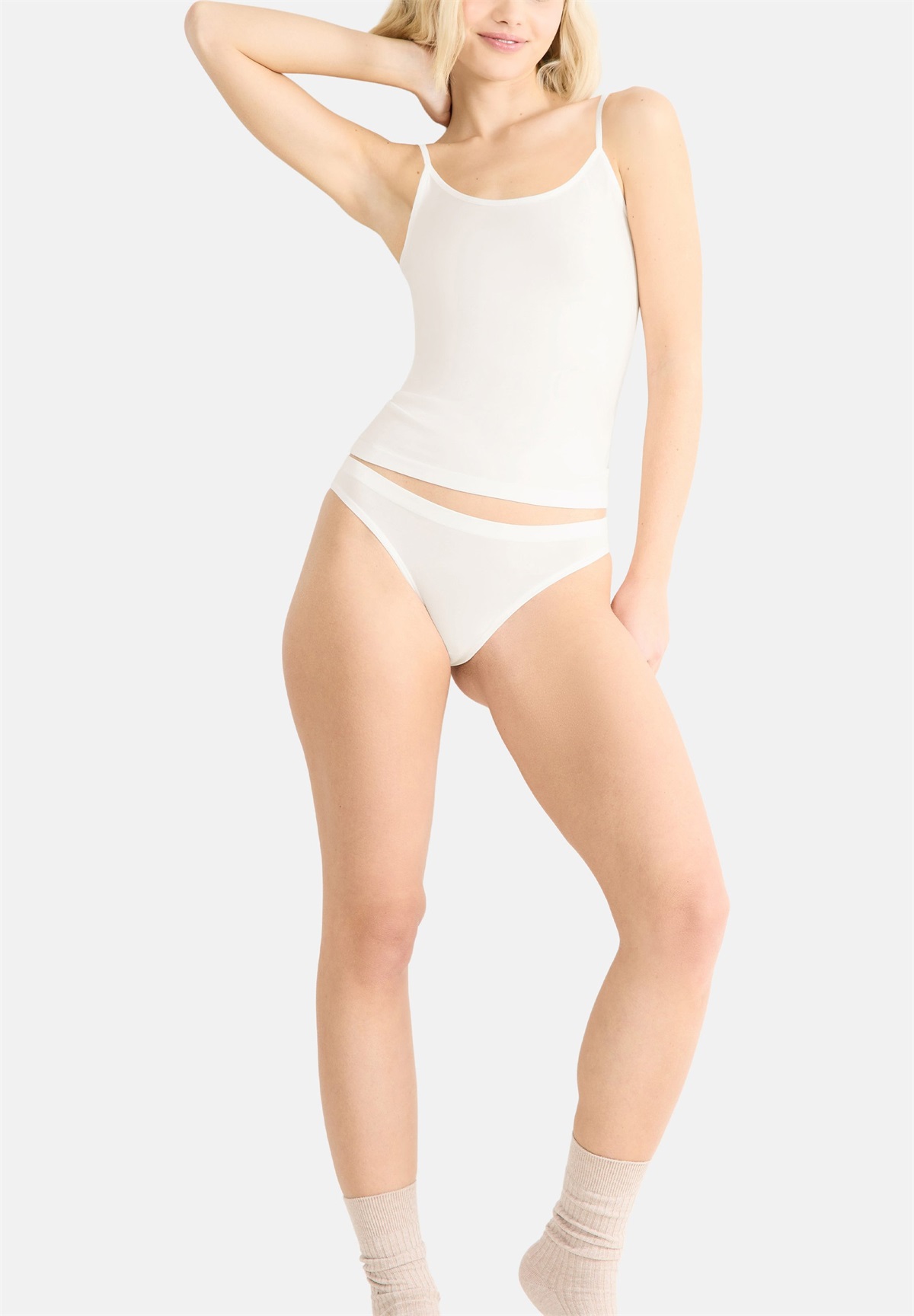 Sloggi 4ER PACK GO SENSE - String - silk white/offwhite