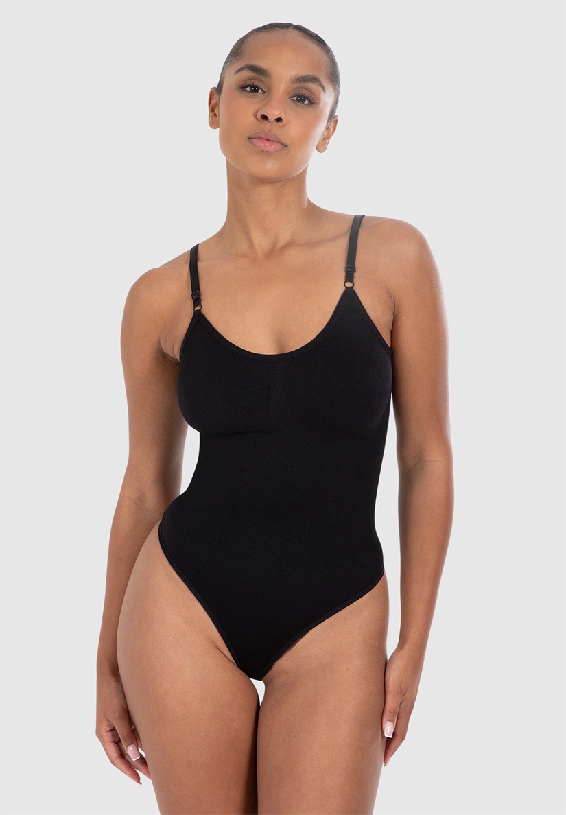 Smilodox STRING BODYSUIT NYSA V-SHAPE - Shapewear - schwarz