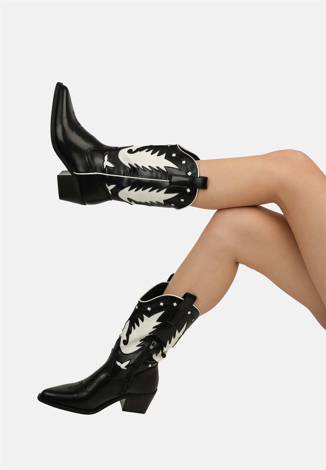 Salinyang Cowboy-/Bikerstiefelette - schwarz