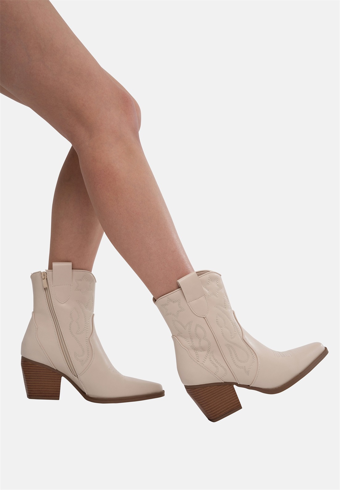 Salinyang Cowboy-/Bikerstiefelette - natur/beige