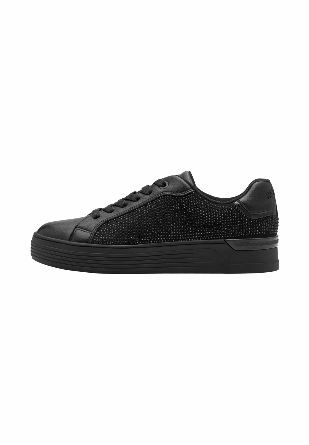 s.Oliver SNEAKER - Sneaker low - black glitter/schwarz