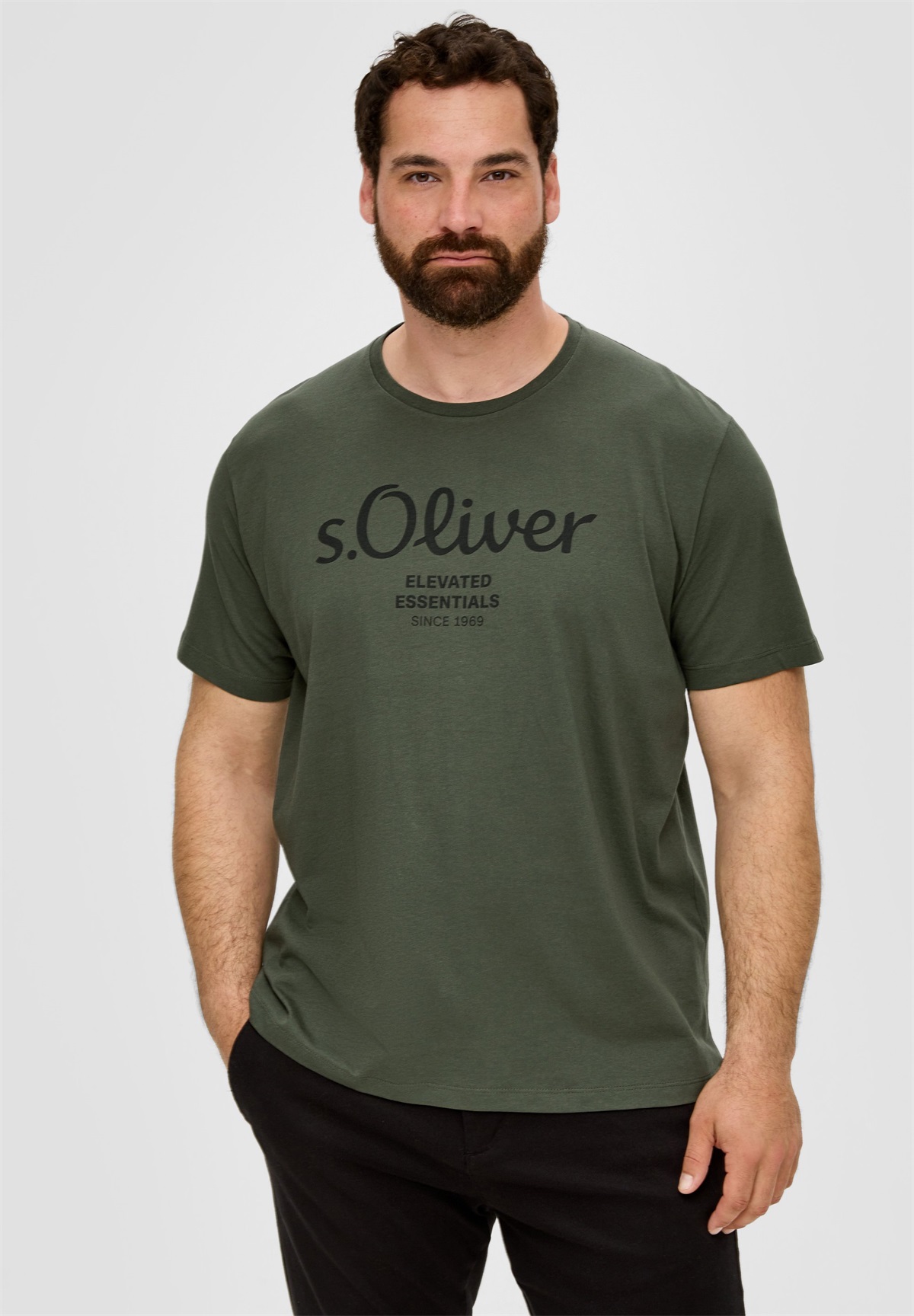 s.Oliver MET LOGO - T-Shirt print - olivgrün/oliv