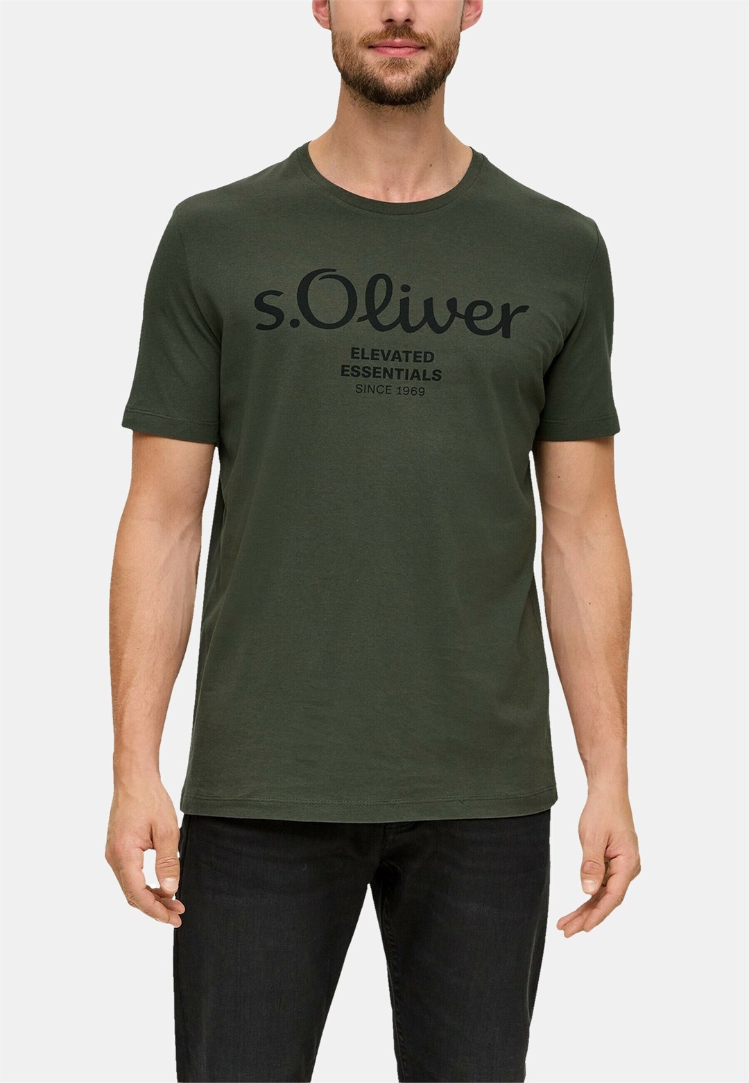 s.Oliver KURZARM - T-Shirt print - grün