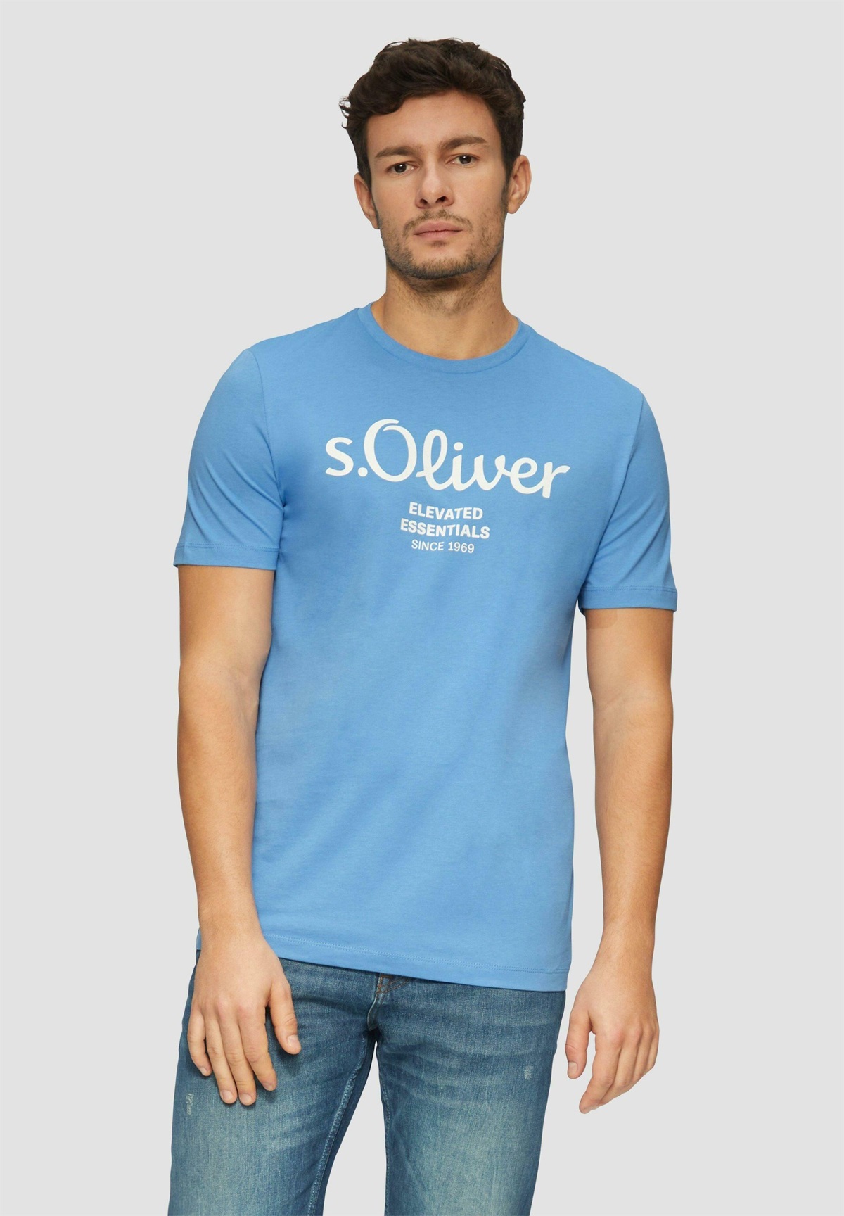 s.Oliver T-Shirt print - royalblau/dunkelblau