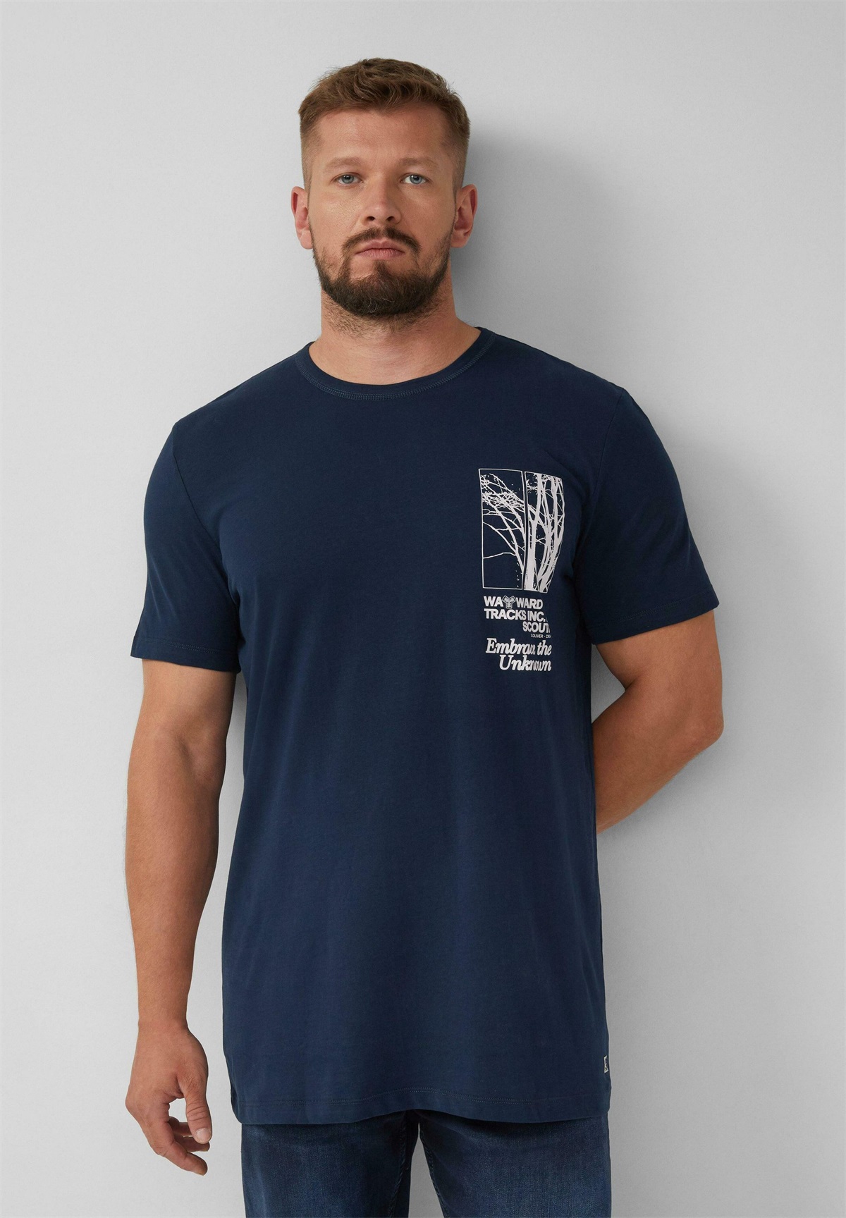 s.Oliver ARTWORK - T-Shirt print - dark blue/dunkelblau