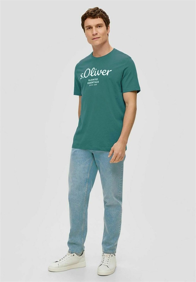 s.Oliver 2 PACK - T-Shirt print - petrol