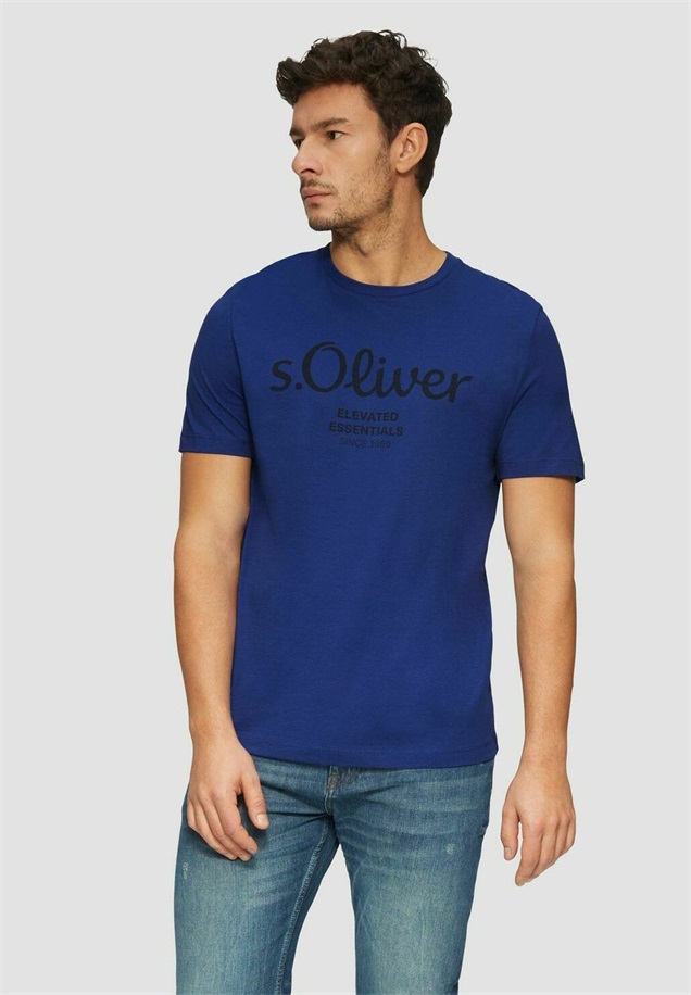s.Oliver T-Shirt print - dunkelblau