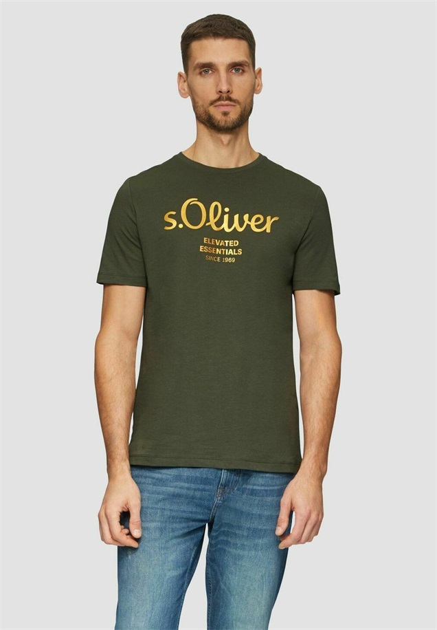 s.Oliver T-Shirt print - olive/oliv