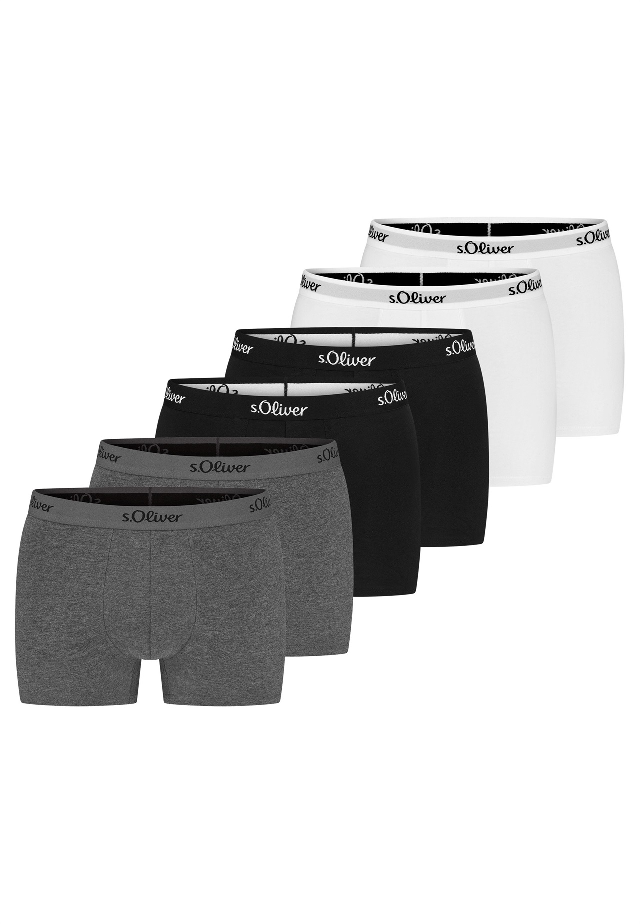 s.Oliver 6 PACK - Boxer Briefs - grau schwarz weiß/grau