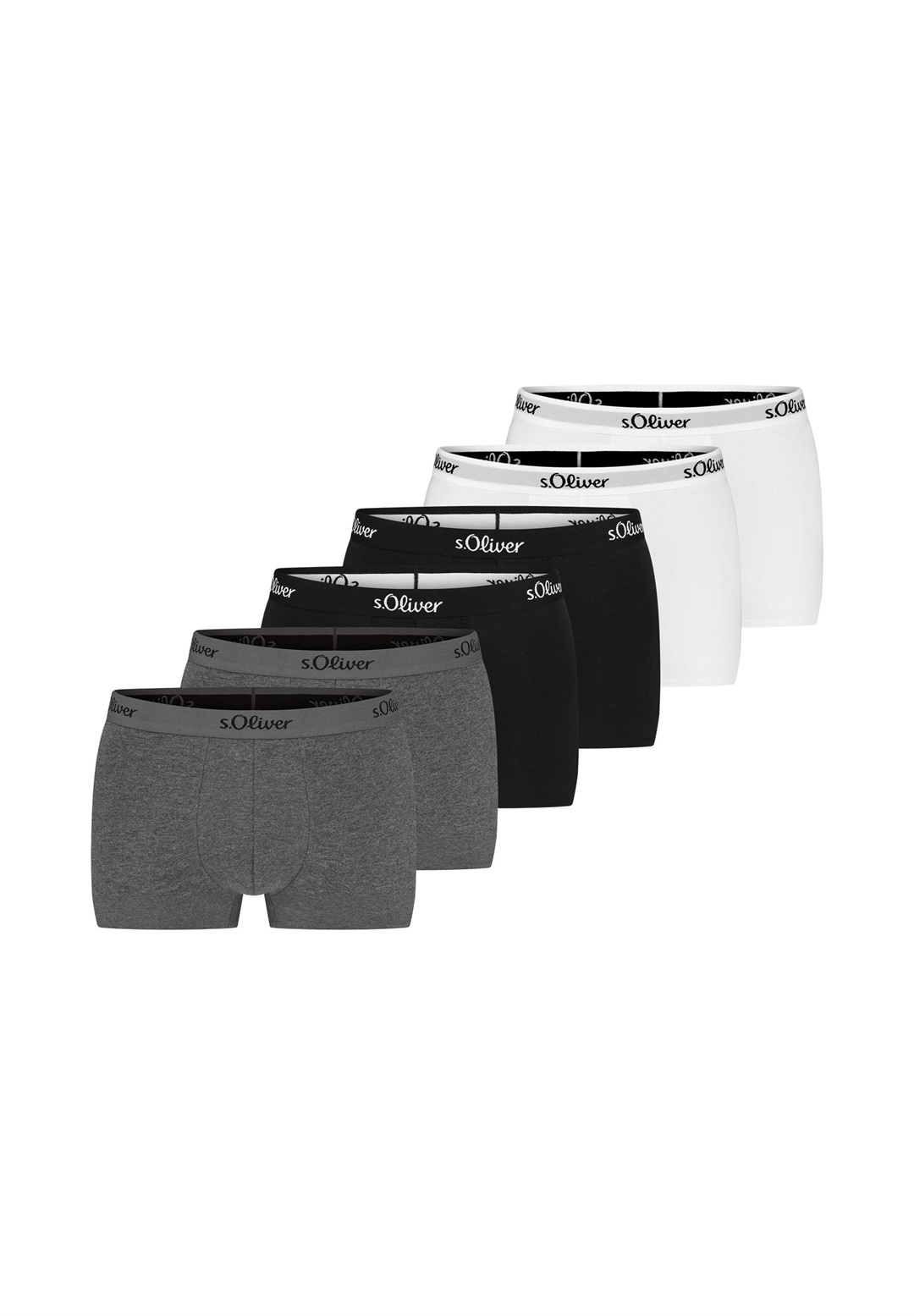 s.Oliver 6 PACK - Boxer Briefs - grau/schwarz/weiß/grau