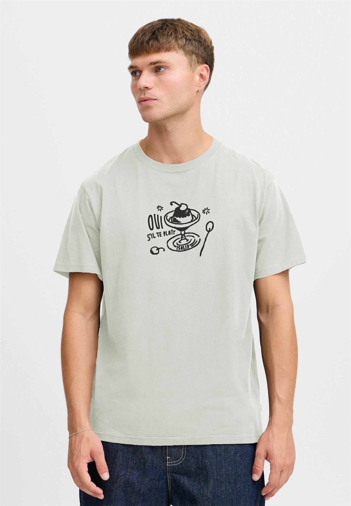 Solid SDNOLAN - T-Shirt print - pristine/grau