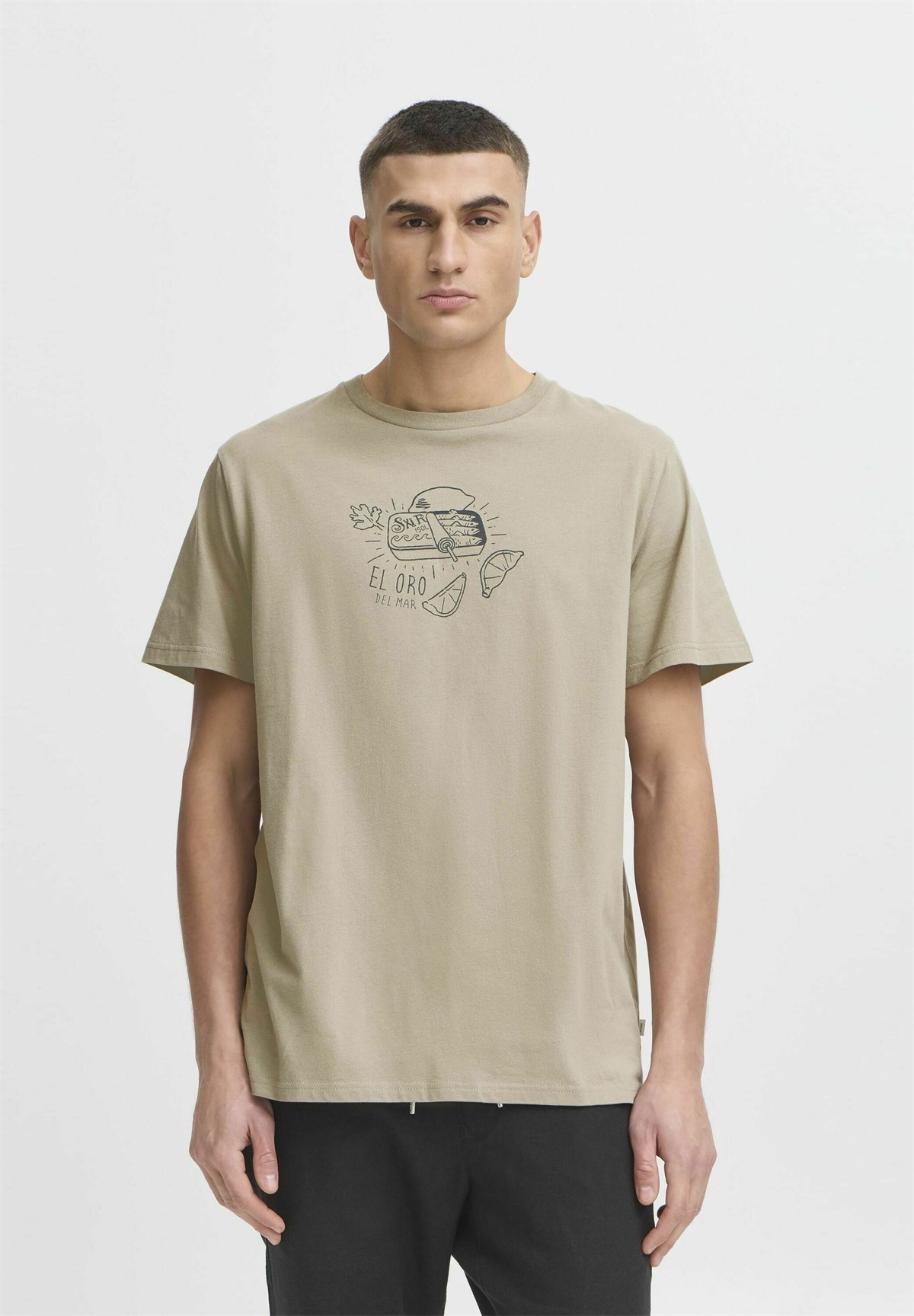 Solid SDODELL - T-Shirt print - laurel oak/beige
