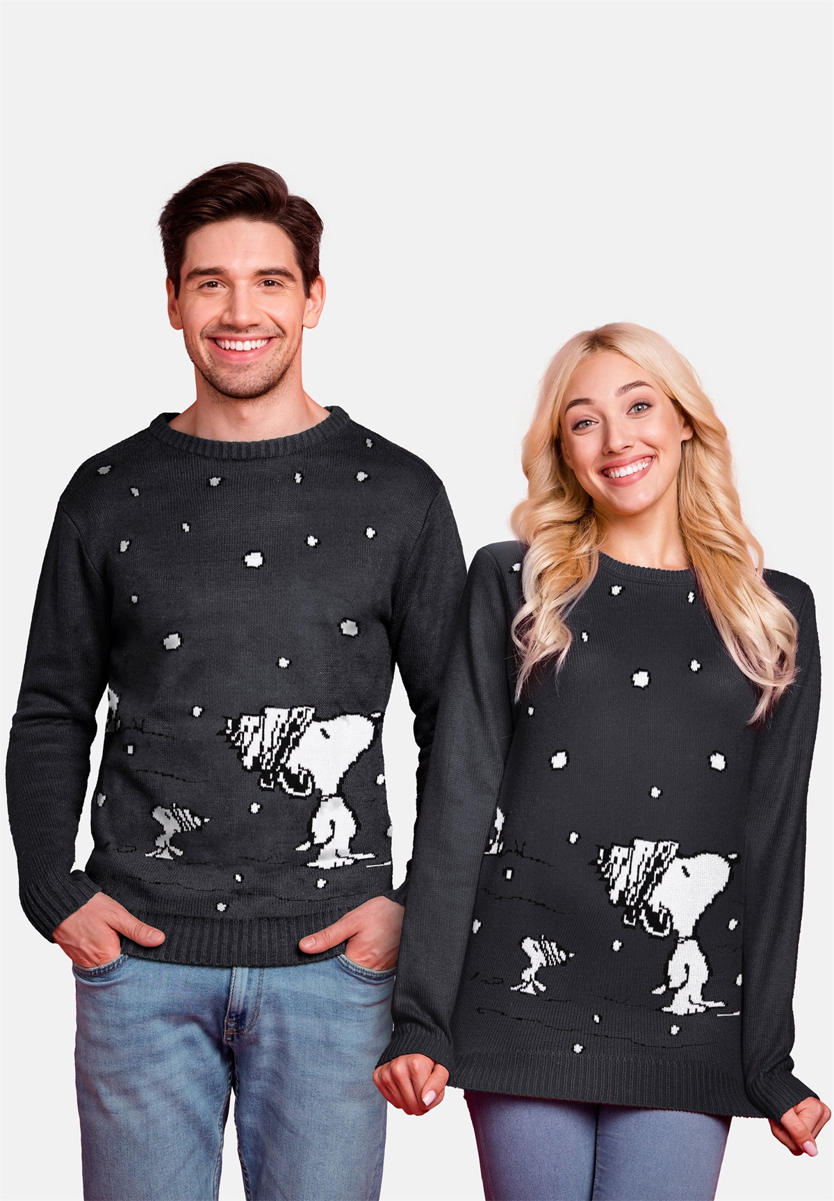 Snoopy THE PEANUTS - UGLY - Strickpullover - grau