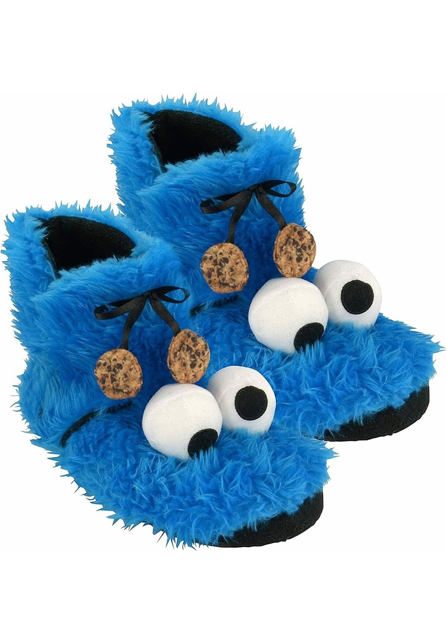 Sesamstrasse KRÜMELMONSTER 3D PLÜSCH - Hausschuh - blau