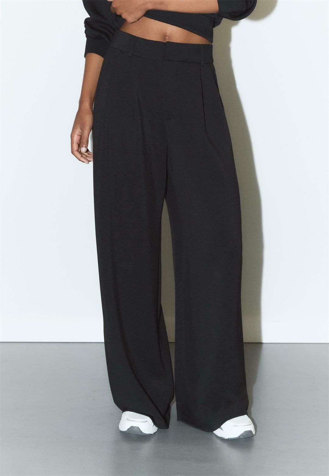 Stradivarius SOFT-TOUCH SMART - Stoffhose - black/schwarz