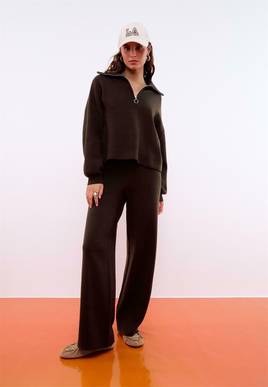 Stradivarius Stoffhose - dark brown/dunkelbraun