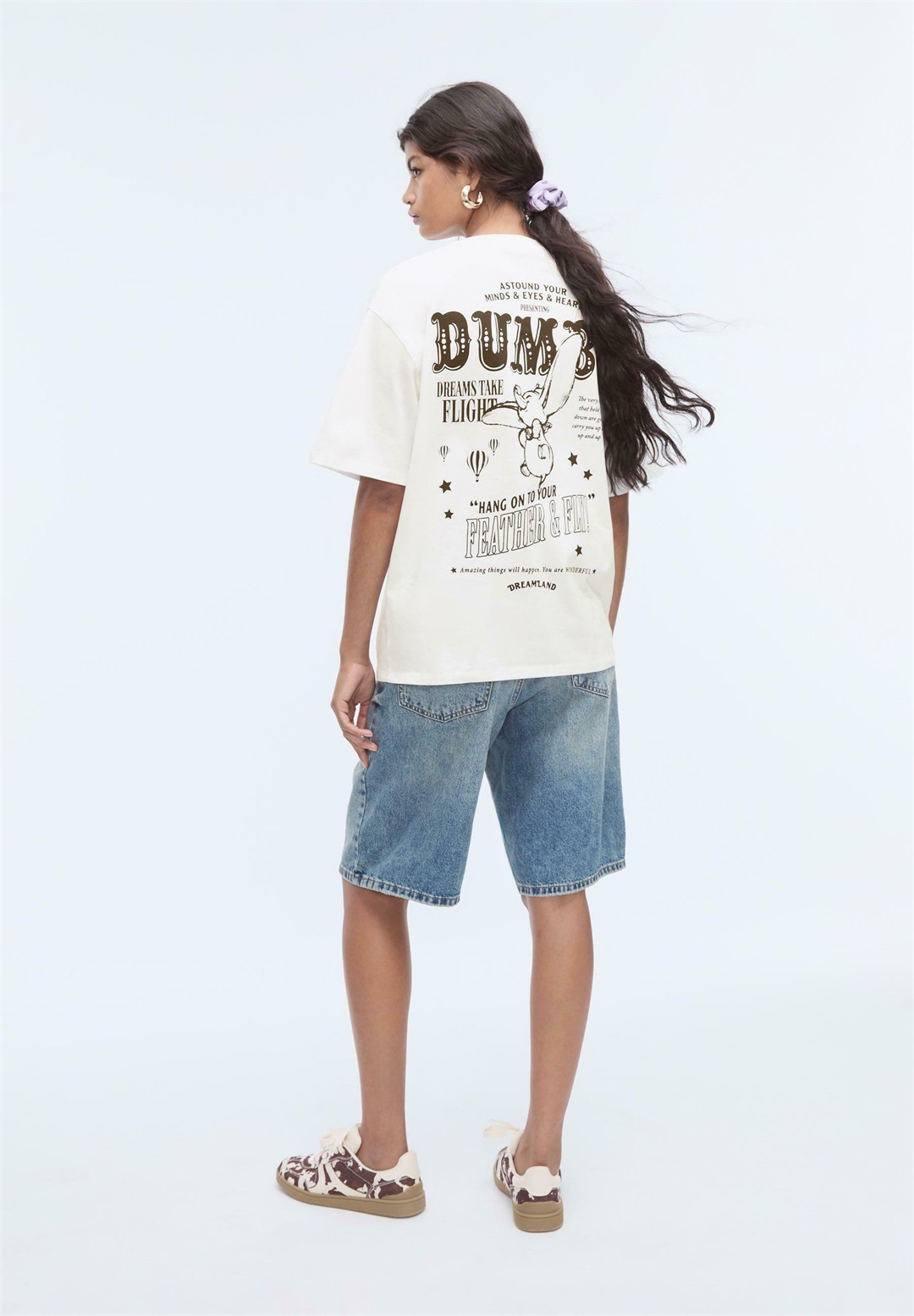 Stradivarius SHORT SLEEVE DUMBO - T-Shirt print - white/weiß