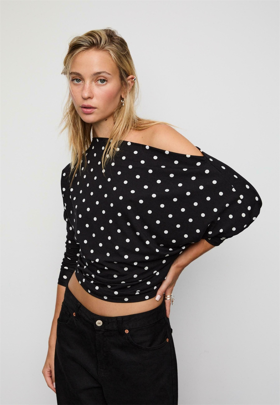 Stradivarius Bluse - black/schwarz