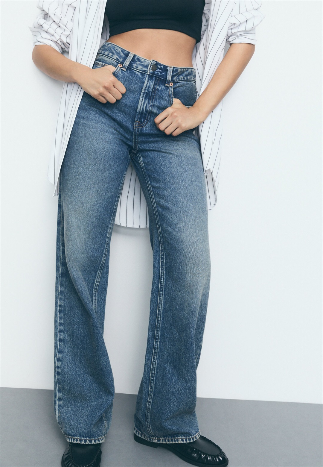 Stradivarius D92 - Jeans Relaxed Fit - dark blue denim/dark-blue denim