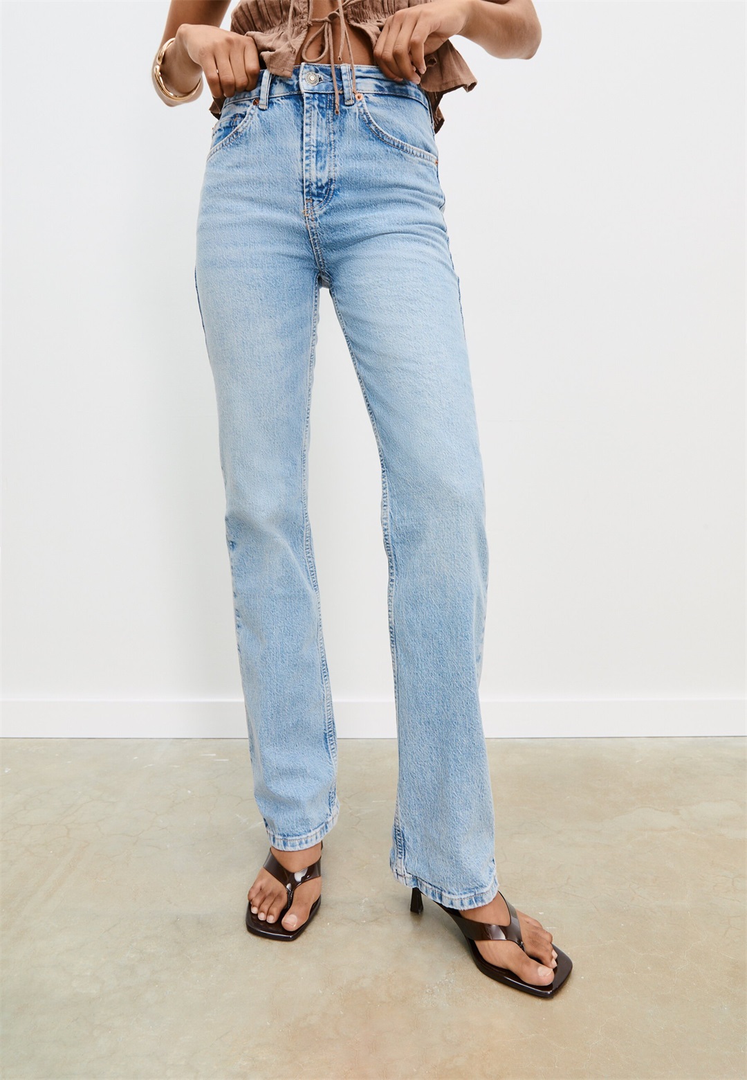 Stradivarius D98 - Jeans Straight Leg - light blue denim/light-blue denim