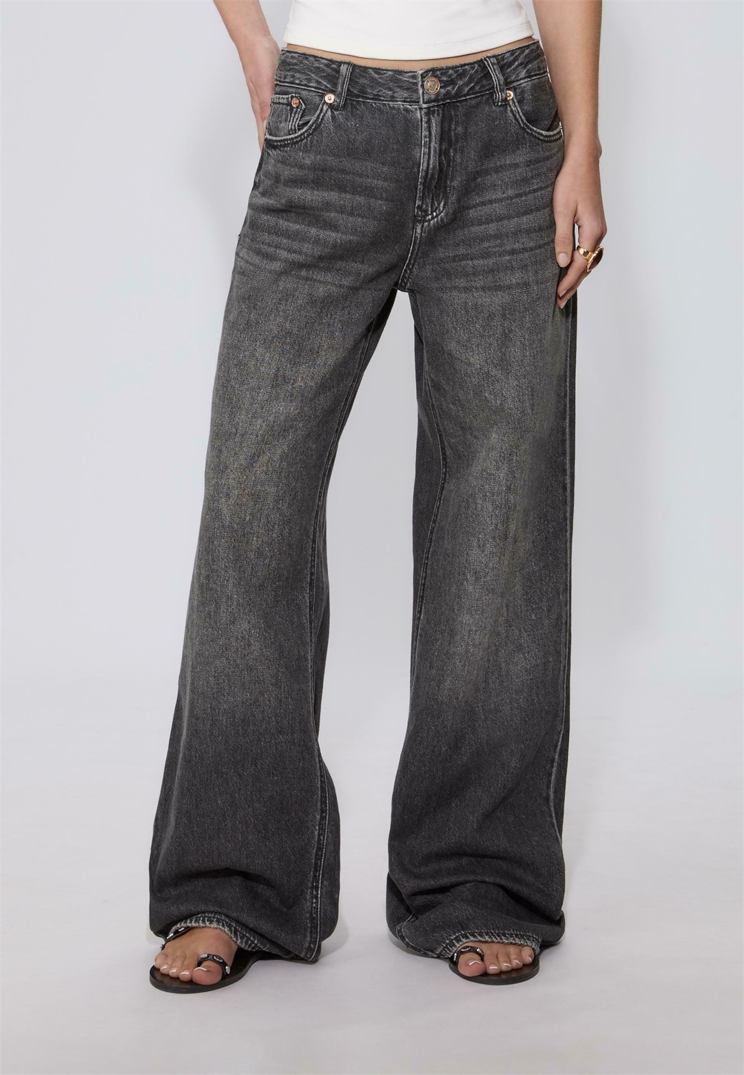 Stradivarius D91 - Jeans Straight Leg - grey/grau