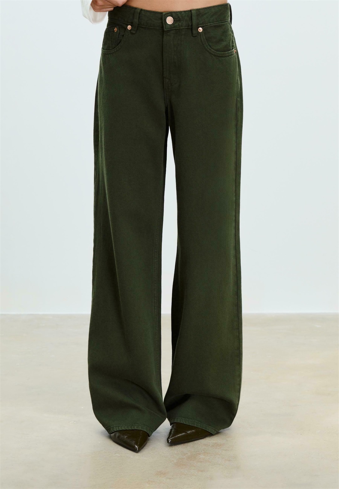 Stradivarius D91 - Jeans Relaxed Fit - khaki