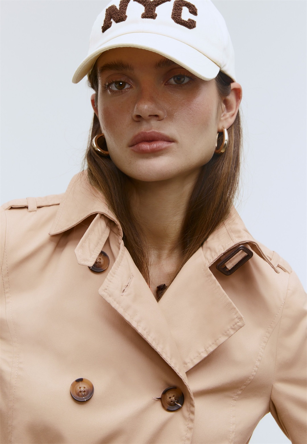 Stradivarius Trenchcoat - stone/stein