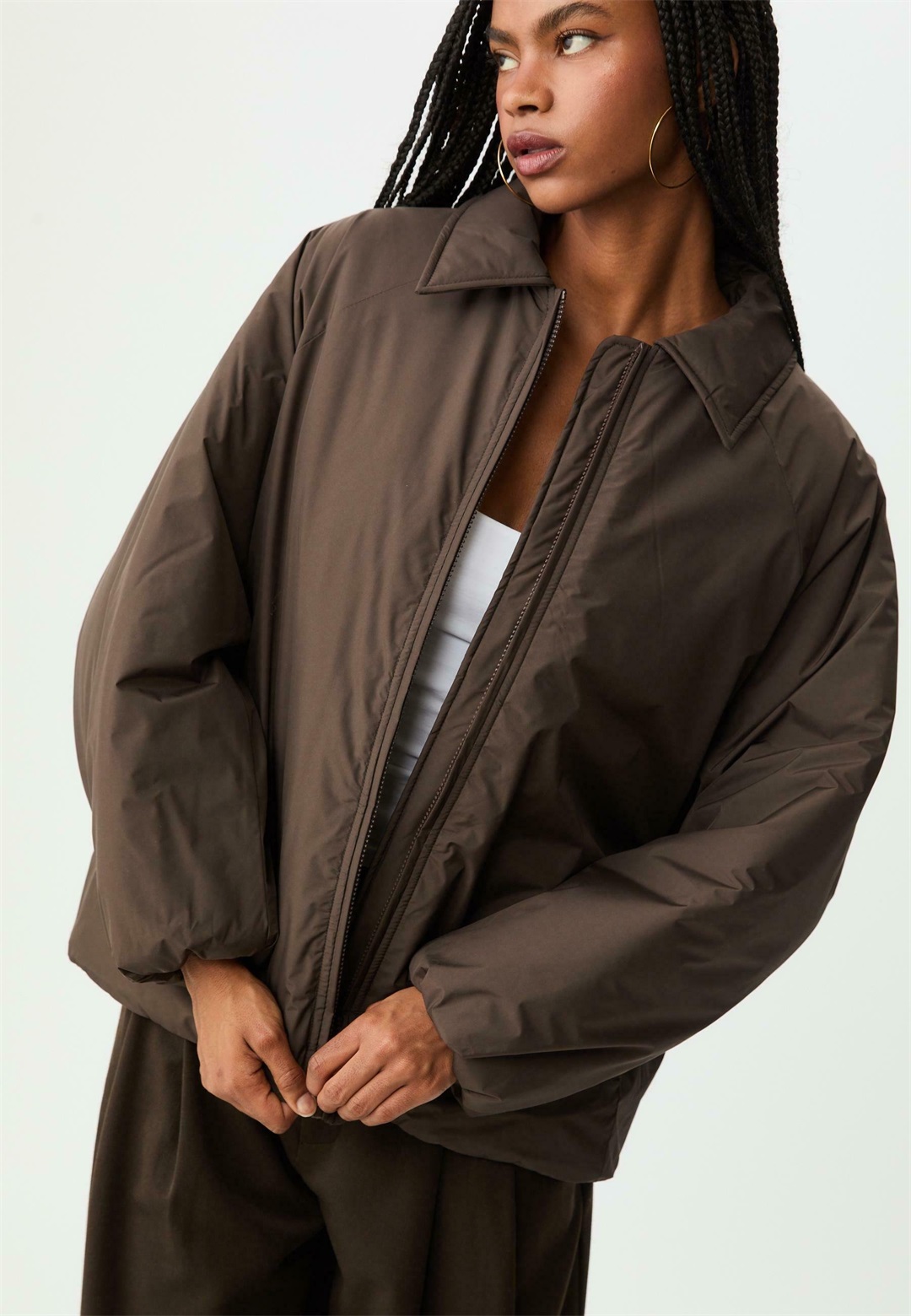 Stradivarius REGULAR FIT - Übergangsjacke - dark brown/dunkelbraun