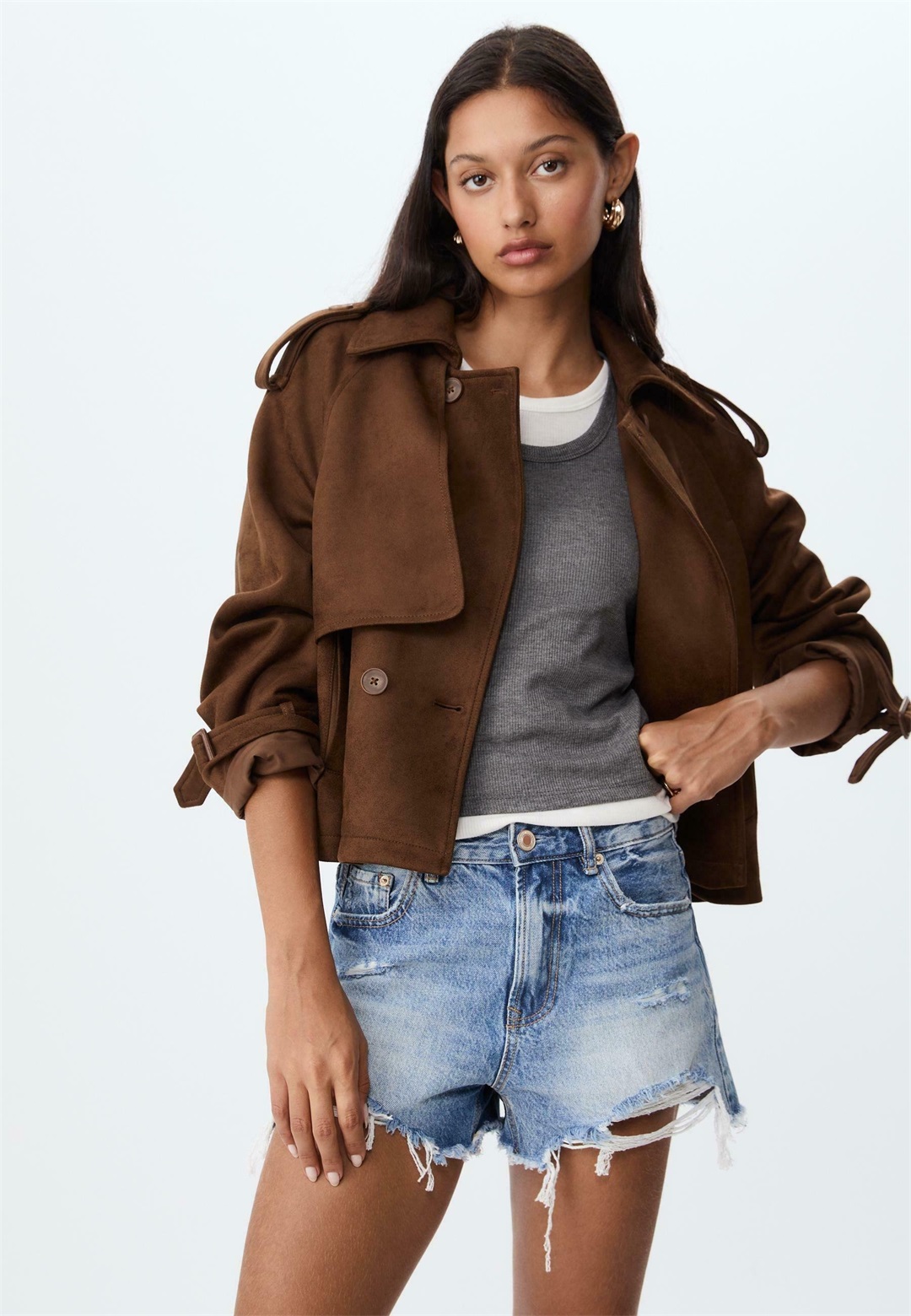 Stradivarius Kunstlederjacke - dark brown/dunkelbraun