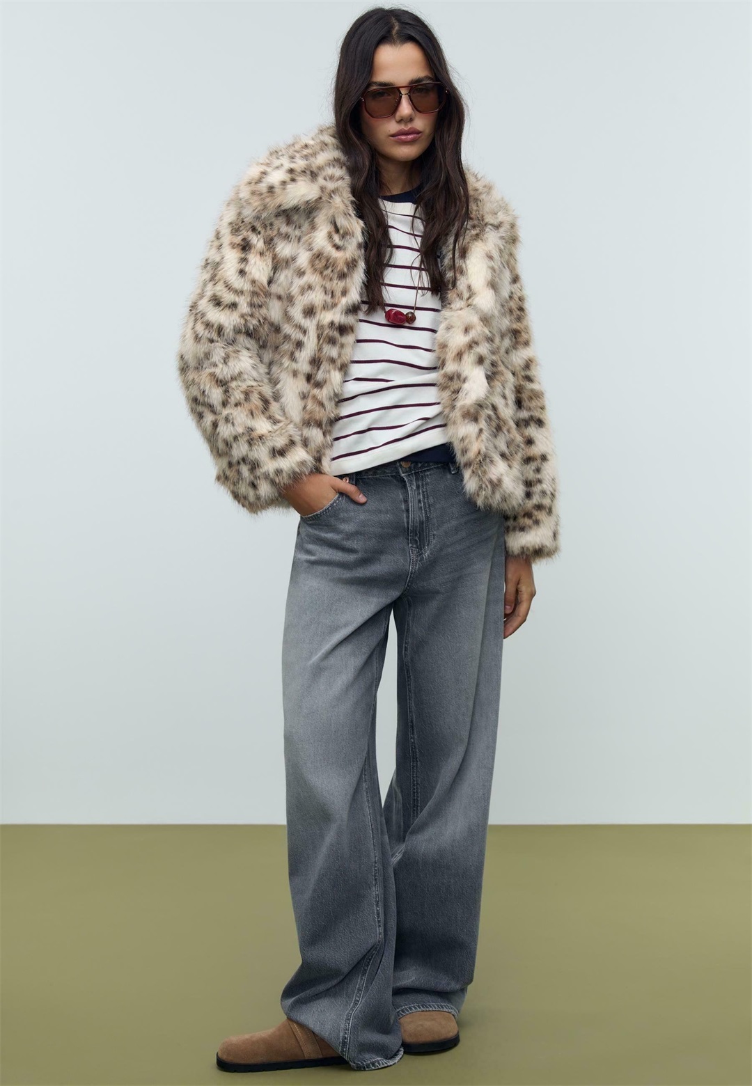 Stradivarius LEOPARD - Winterjacke - beige