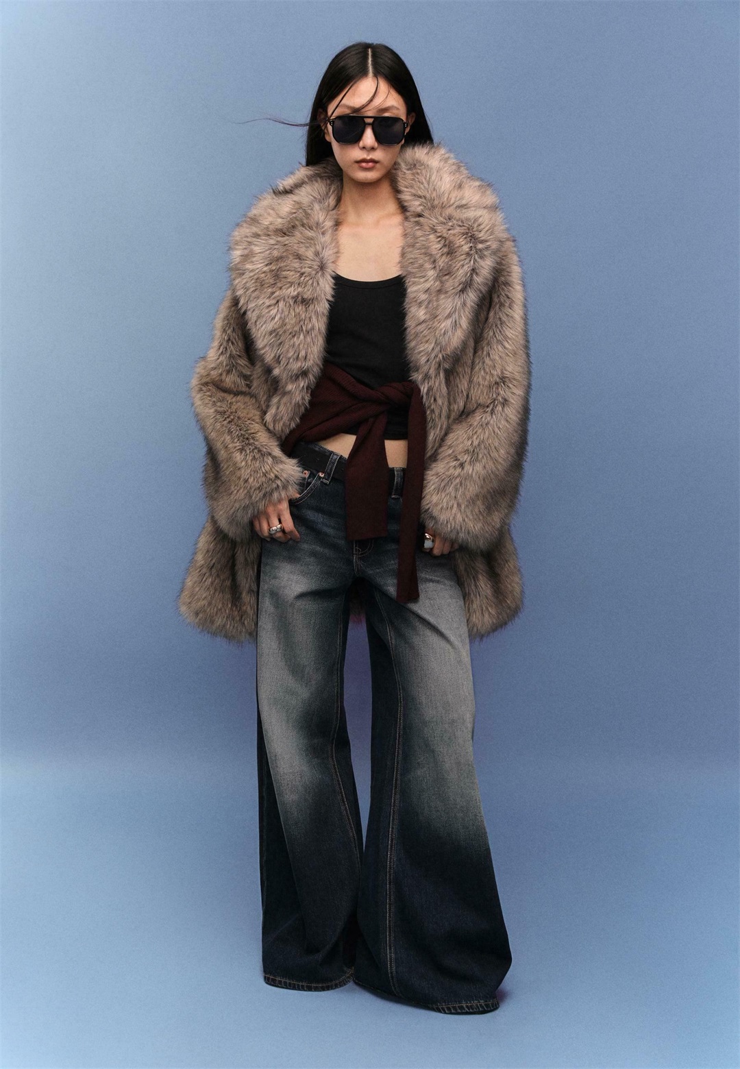 Stradivarius Wintermantel - stone/stein